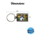 thumbnail image 3 of Siberian Husky Dog Photo Metal Rectangle Keychain, 3 of 7