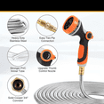 thumbnail image 3 of Stainless Steel 100 ft Garden Hose with 10-Function Nozzle and 3/4 Inch Copper Fitting, 3 of 7