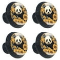 thumbnail image 2 of 4 Pcs Panda Sunflower Knobs for Kitchen Cabinet Cupboard Dresser Bookcase Drawer Pulls Handles Round Home Decor, 2 of 8