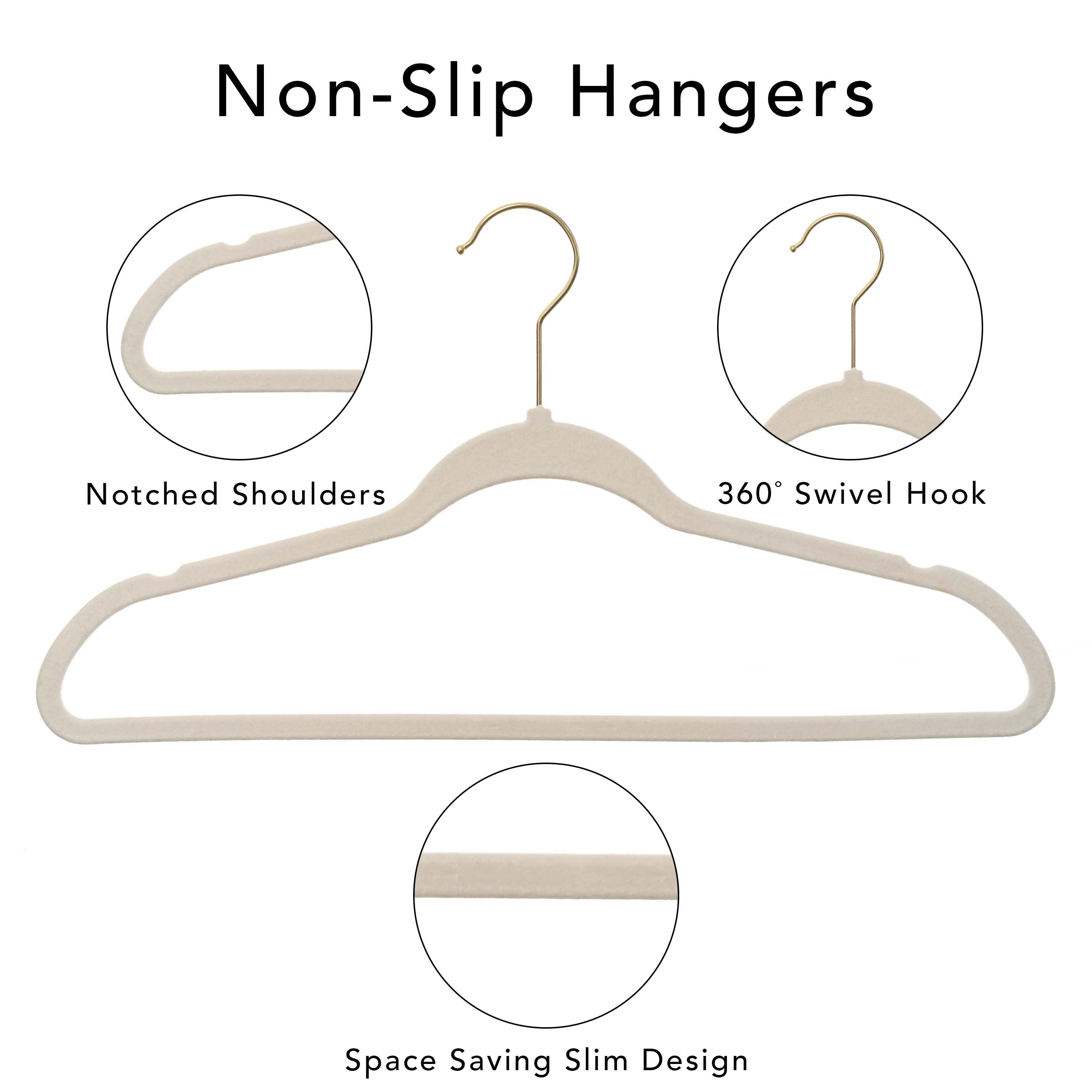 DAMAHOME 50 Pack Coat Hanger Clothes Hangers Non Slip,Slim Hangers Space  Saving,Heavy Duty Plastic Hangers,Shirt Hangers U-Slide,Clothing Hangers