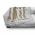thumbnail image 3 of Egypt Soft Flannel Fleece Throw Blanket, Oriental Woman with Hieroglyph Dresses Silhouette Style Arrangement, Cozy Plush for Indoor and Outdoor Use, 50" x 70", Pale Brown and Black, by Ambesonne, 3 of 6