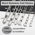 thumbnail image 4 of Cadenas de seguridad Bytiyar de acero inoxidable 304 de 50 cm de largo (2 unidades), 4 of 7
