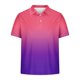 thumbnail image 4 of Camisa Casual de Impresión de Gradiente de los Hombres, Top de Solapa de Manga Corta en Tela de Malla Ligera para el Aire Libre Y el Ocio, Blusa de Suéter Elegante, 4 of 9
