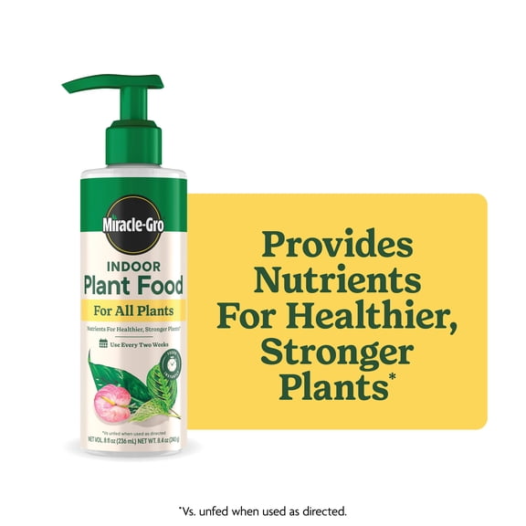 Miracle-Gro Indoor Plant Food for All Plants, Liquid Plant Food, 8 fl. oz.