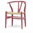 thumbnail image 3 of Mid-Century Modern Wishbone Chair - Pink Wood Y Chair, 3 of 5