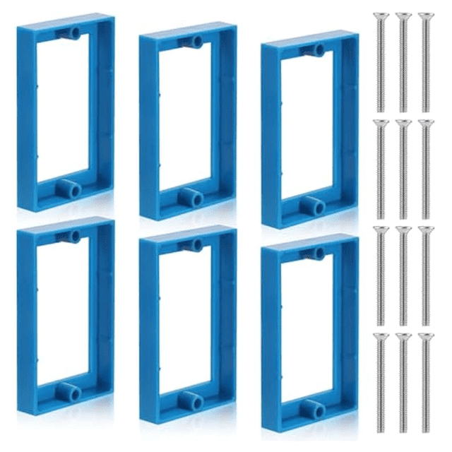 6pcs 1/2inch Single Gang Receptacle Outlet Box Extenders,Electric Outlet Extender Box with 12 Screws Receptacle Extender