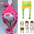 thumbnail image 1 of Travelwant Funny Plush Bunny Hat Ear Moving/Jumping Rabbit Hat Cute Unisex Animal Ear Flap Hat with Paws for Women Girls, 1 of 2