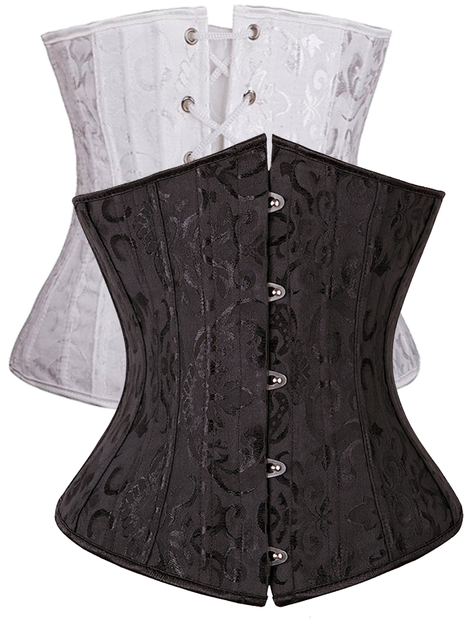 Womens Lace up Jacquard Tank Vest Tops Gothic Corset Top