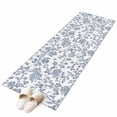 thumbnail image 2 of 2x6 Kitchen Runner Rug, Blue Flower Non-Skid Rubber Backing Large Rectangle Rugs - Living Room Bedroom Home Office, Vintage Farmhouse Boho Leaf Spring Summer Indoor Floor Mat Carpets Washable Rug, 2 of 9