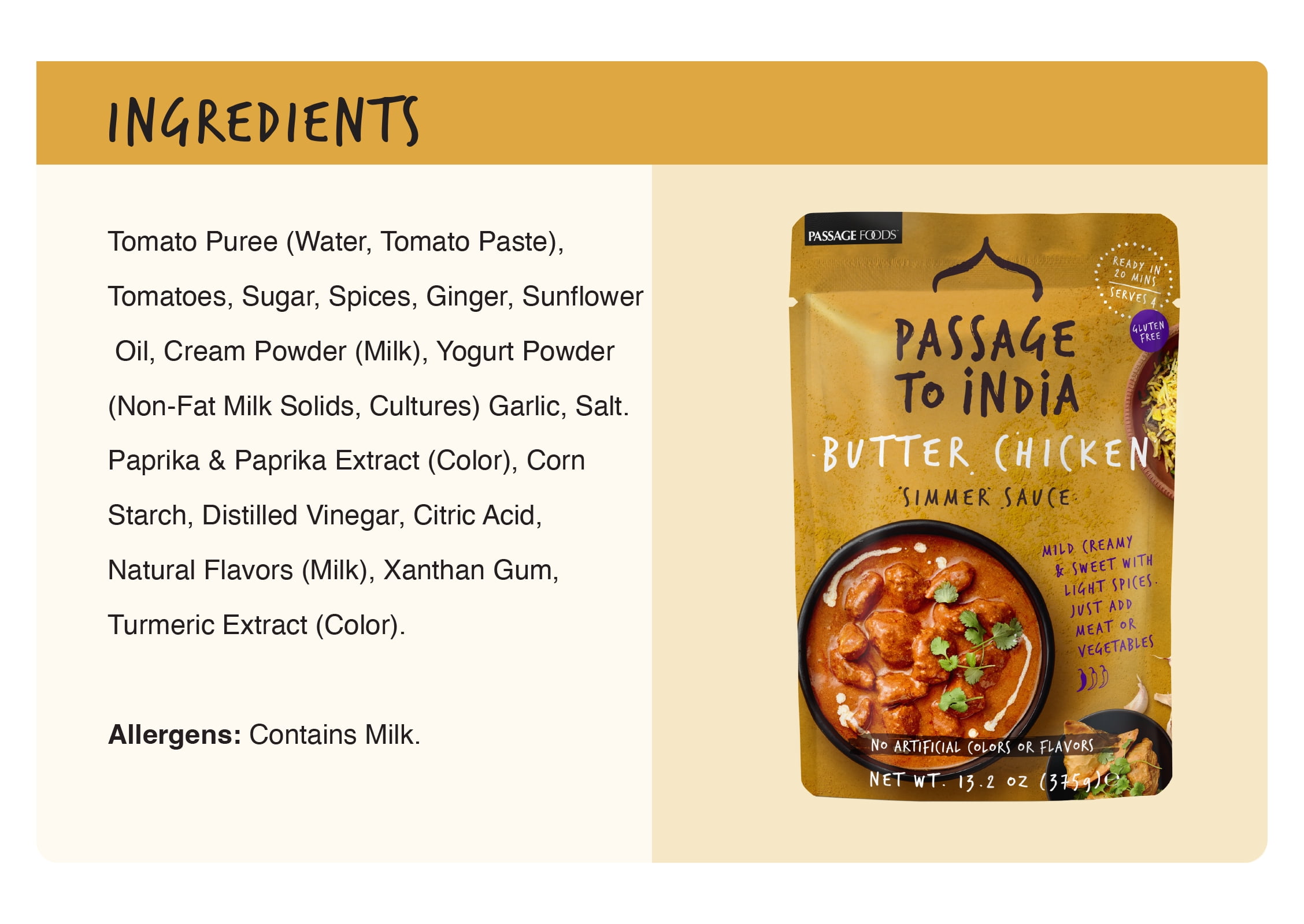 (2 pack) Passage to India Butter Chicken Simmer Sauce - 20 Minute Authentic Indian Curry, 13.2 oz by Passage Foods