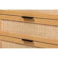 thumbnail image 5 of Baxton Studio Maureen Mid-Century Modern Espresso Brown Wood and Rattan 3-Drawer Cabinet, 5 of 5