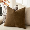 thumbnail image 4 of SUSIELADY Pack of 2 Decorative Throw Pillow Covers, 22x22 Inch, Soft Textured Square Cushion Covers with Zipper for Sofa, Couch, Bed, Living Room, Farmhouse, Cozy Accent Pillows, Coffee, 4 of 7