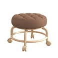 thumbnail image 2 of Haidf Low Rolling Stool, 360° Swivel Round Rolling Seat with Universal Caster, Modern Faux Leather Mobile Low Stool for Home, Office, Garage, Shop, and Gym, 10.2" W x 9" H, Coffee, 2 of 9