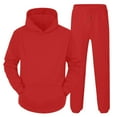 thumbnail image 4 of Mens 2 Piece Tracksuit Set Soft Hoodies and Sweatpants Sets Jogging Workout Casual Sweatsuit Spring Red XXL, 4 of 4