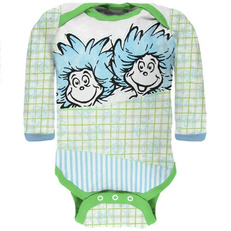 

Dr. Seuss - Fun Things Long Sleeve Baby One Piece - 0-3 months