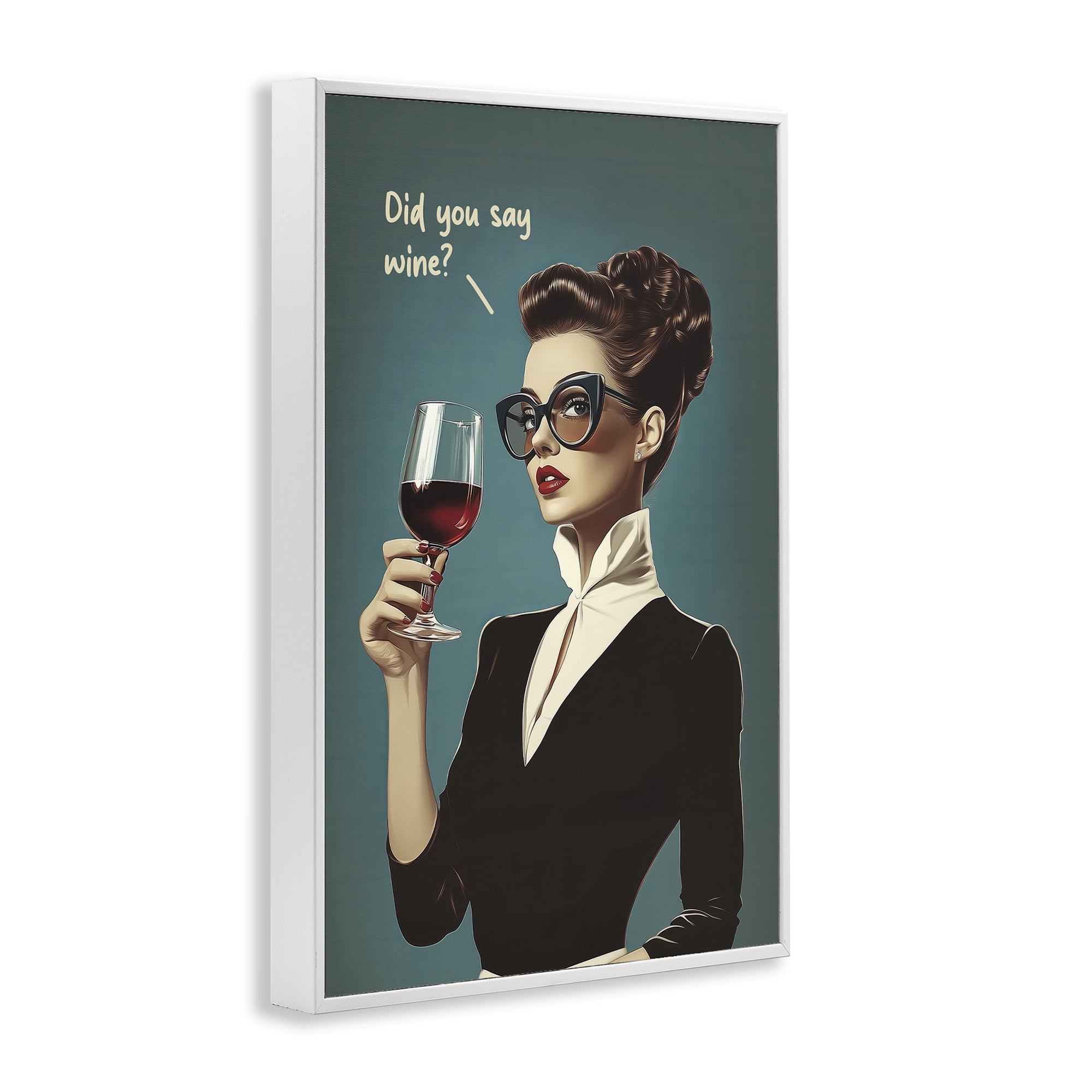 Stupell Industries Did You Say Wine White Framed Giclee Art, design by Andreas Magnusson