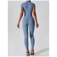thumbnail image 6 of Yoga Jumpsuit Women Front Zipper Short Sleeve Scrunch One Piece Sports Suit Outdoor Gym Cycling Push Up Workout Clothes Bodysuit, 6 of 6