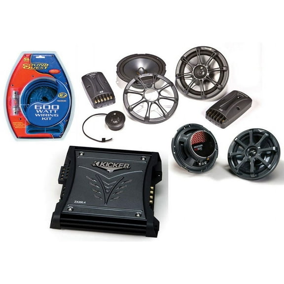 HA-A400.4 800W Sub Amp, Kicker 46CSC54 5 1/4" Speakers & 35W Coaxial Speakers