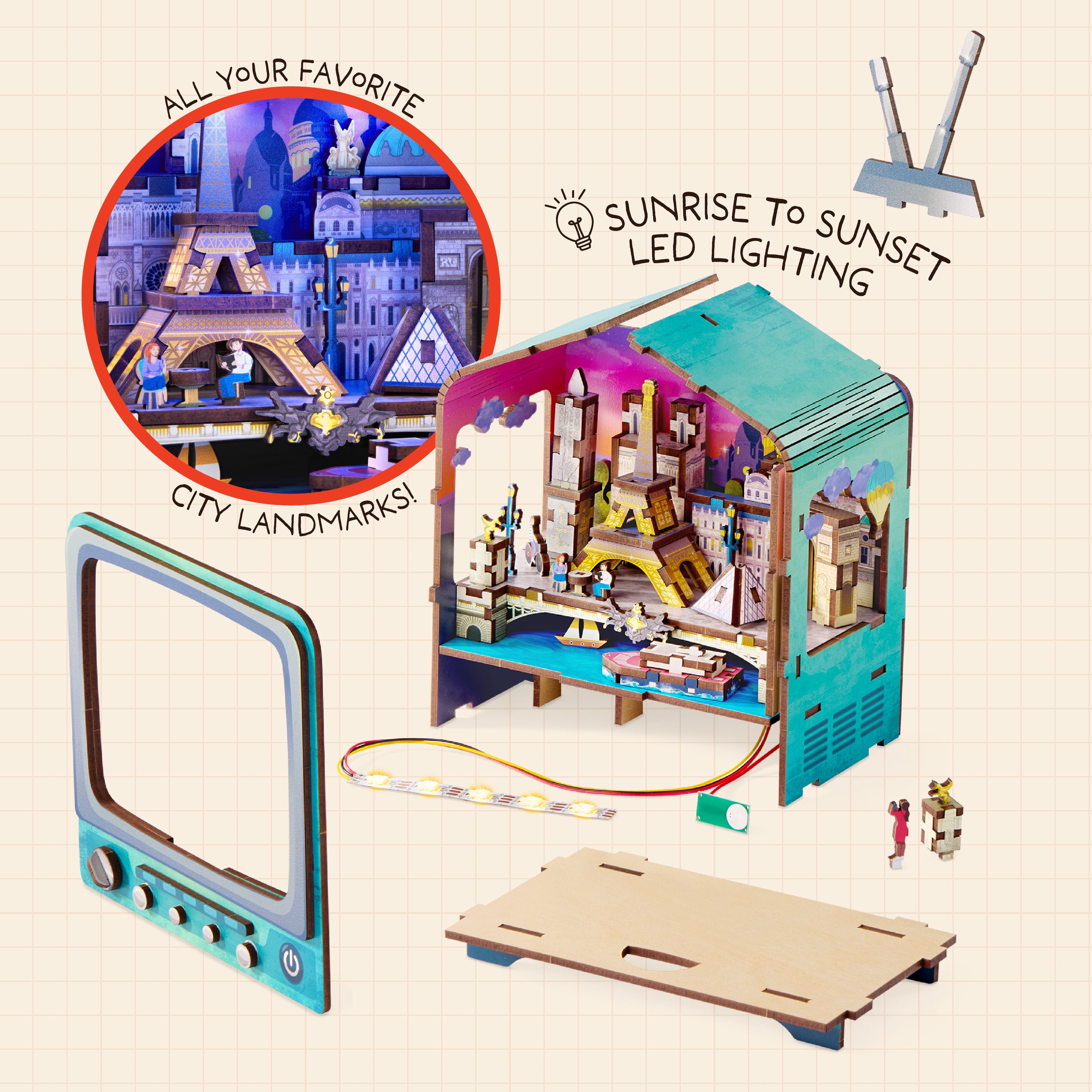 Arkitec 125-Piece Paris CityVision 3D Build Wooden Puzzle
