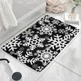 thumbnail image 3 of Black Christmas Snowflake Pattern Flannel Non Slip Door Rugs,Washable Door Mats Indoor,Decorative Door Mats,Dirt-Resistant and Absorbent Doormat for Entrance,Bedroom,Kitchen,Bathroom,23.5"x16", 3 of 5