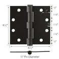 thumbnail image 5 of Design House 6-Pack 4.5" H x .625" Radius Square Butterfly Interior/Exterior Door Hinges, Oil Rubbed Bronze, 5 of 12