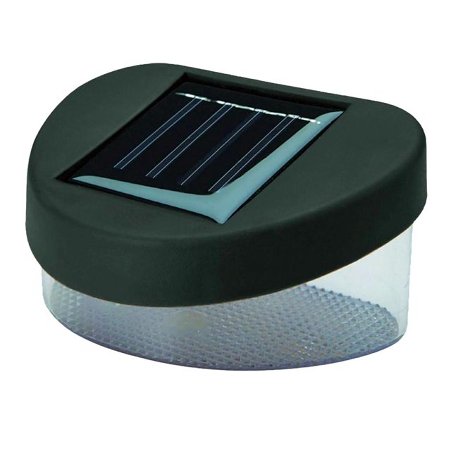 Luz de valla LED con energía solar al aire libre Jardín Escaleras Paso Gazebo Lámpara Decoración Negro Zulema luz de la cerca al aire libre