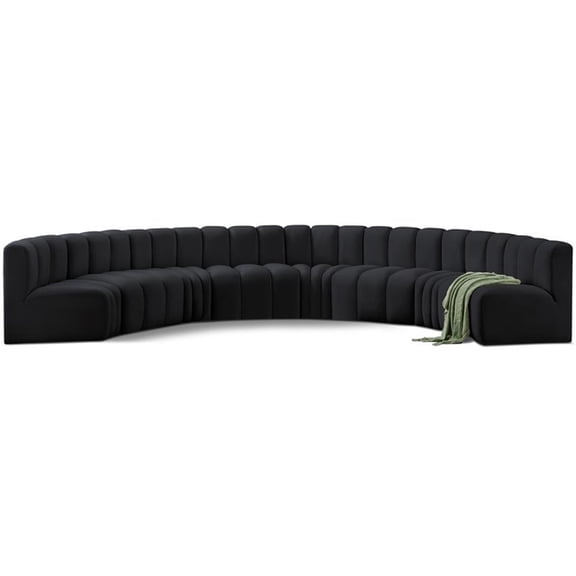 Meridian Furniture Arc Black Velvet Modular Sectional
