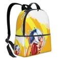 thumbnail image 2 of Lsque Sml Jeffy Pattern Backpack – School Travel Canvas Daypack with Ergonomic Padded Straps, Multiple Compartments & Leather Handle, 2 of 5