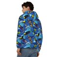 thumbnail image 4 of Wukai Hawaiian Style Print Men's Zip-Up Hoodie,Fleece Full-Zip Hoodie for Men, Hooded Sweatshirt-Large, 4 of 5