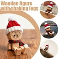 thumbnail image 6 of Shaking Wooden Man Figurine with Swinging Legs, Handmade Natural Wood Desktop Decor for Stress Relief, Fun Christmas Novelty Gift, 6 of 7