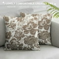 thumbnail image 3 of Qinduosi Vintage Floral Pillow Covers Inch Set of Tan and Cream Floral Throw Pillow Covers Flower Pillowcases Cushion Covers for Couch Bed Sofa Home Decor, 3 of 5