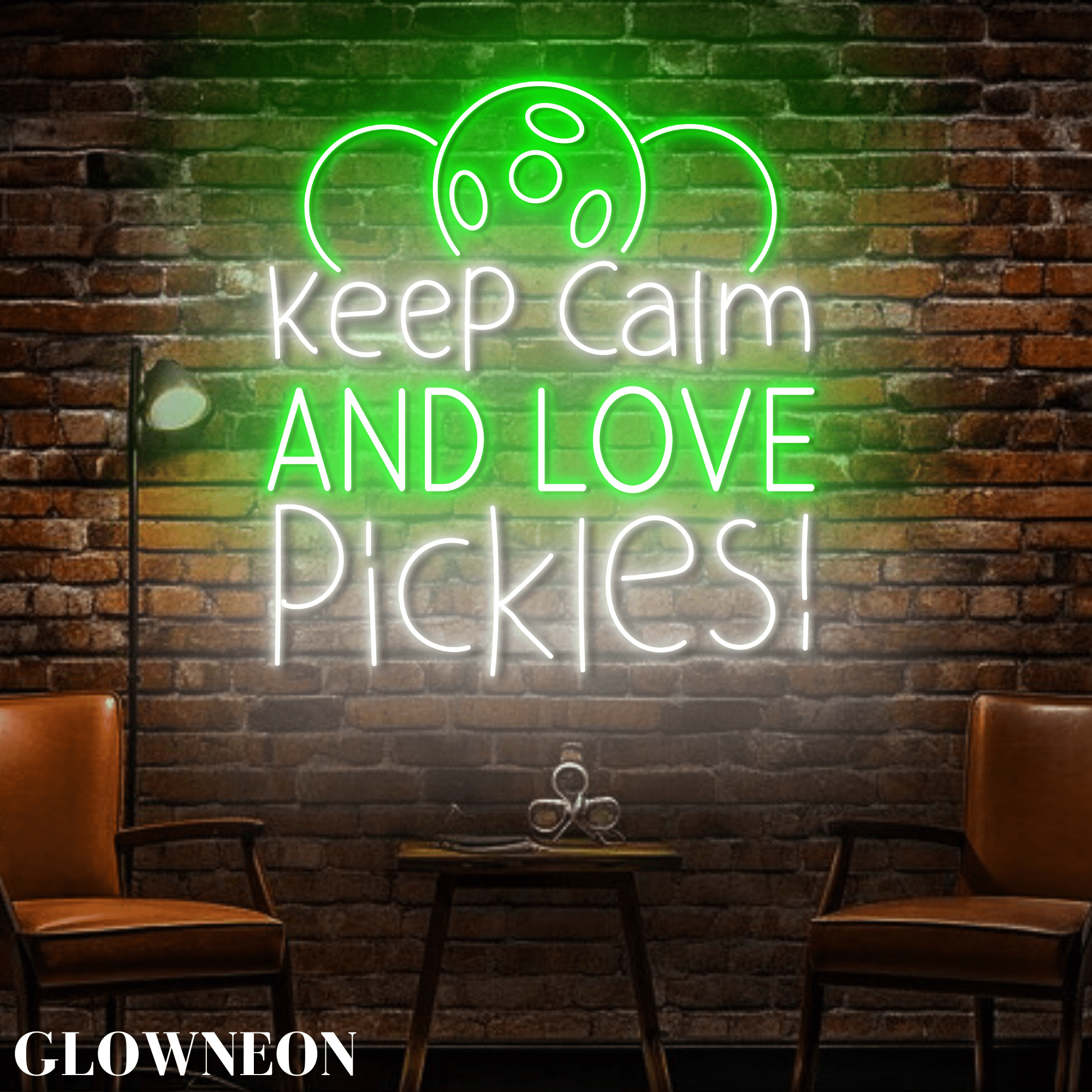 Glowneon Light Up Pickleball Club With Keep Calm And Love Pickles Led