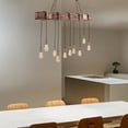 thumbnail image 4 of YIYIBYUS Retro Industrial Chandelier 10-Light Rustic Hanging Light Lantern Large Farmhouse Pendant Light Flush Mount Ceilling Rope Pendant Lamp for Kitchen Island, Dining Room Brown, 4 of 17