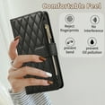 thumbnail image 6 of Stylish iPhone SE 2022/2020/ iPhone 8 7 Case Wallet with Card Slots and Zipper Pocket, Hand Wrist + Crossbody Strap RFID Blocking Girls Women Case for Apple iPhone SE 3rd 2nd Gen, Black, 6 of 9