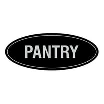 Signs ByLITA Oval Pantry Sign (Black / Silver) - Medium 2.75x7"