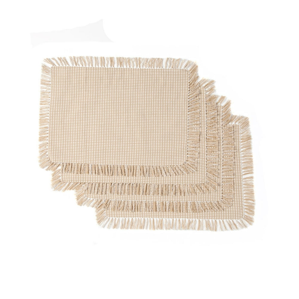 Lintex Linens Homespun Check Ecru 100 Cotton Placemat (Set of 4