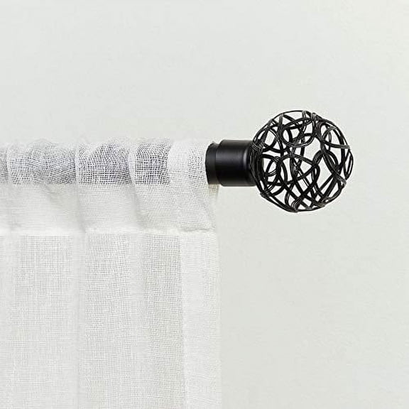 Exclusive Home 36" to 72" Adjustable Straight Shower Curtain Rod, Matte Black