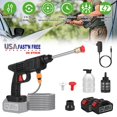 thumbnail image 5 of 300W Cordless Handheld Pressure Washer, 400PSI Portable Rechargeable Power Washer with 0°/40° Nozzle Foam Bottle, 16.4ft Hose Filter Basket for Car Garden Stair Pool Cleaning, 5 of 16