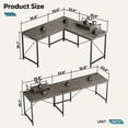 thumbnail image 4 of Bestier 95.2 inch L-Shaped Computer Desk with Monitor Stand Gray, 4 of 6