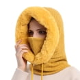 thumbnail image 1 of ZLight Ensemble de Bonnet d'Hiver avec Capuche pour Ski, Cyclisme, Camping, Randonnée, Bonnet Thermique pour Femmes, Jaune, 1 of 6