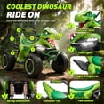 thumbnail image 6 of 24V Dinosaur Kids Ride On Car, 2 Seater Power Ride On Toy for Kids with Remote Control, Bluetooth, USB, 4-Wheel Suspension, Dinosaur Electric Toy Car for Boys and Girls Ages 3-8, 6 of 8