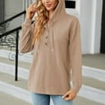 thumbnail image 4 of Turilly Hoodies for Women New Solid Hooded Button Pullovers Top Womens Loose Long Sleeve Sweater Tops, 4 of 6