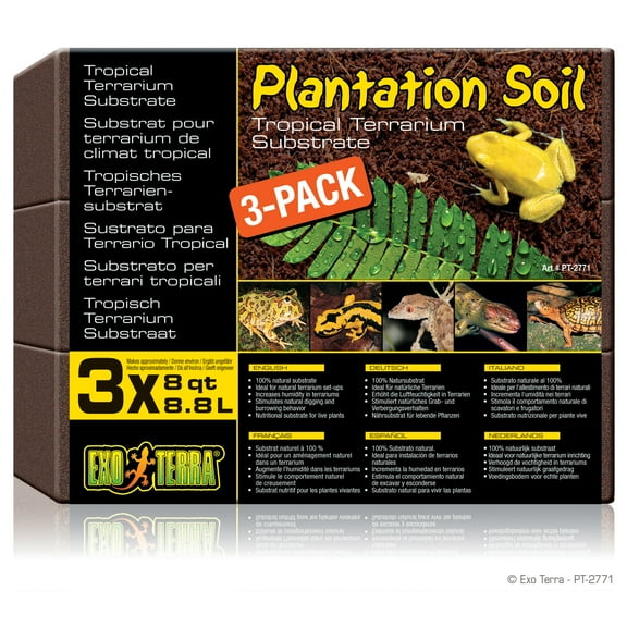 Exo Terra Plantation Soil, 8 Quarts, 3 Pack