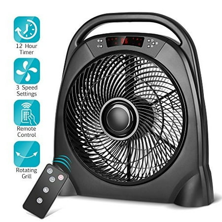Trustech Remote Table Fan 12 Inch Portable Floor Fan With 3