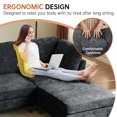 thumbnail image 3 of Soscana 99" Sectional Sofa Couch with Reversible Ottoman for Living Room,Chenille L Shaped 4 Seater,Fits for Living Room,Apartment,Office,Studio,Dark Gray, 3 of 9