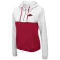 thumbnail image 2 of Women's Colosseum White/Cardinal Arkansas Razorbacks Aidan Lightweight Half-Zip Hoodie, 2 of 3