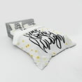 thumbnail image 2 of Ambesonne Live Laugh Love Bedding Set 4 Pcs, Phrase Dots, Queen, Black White Yellow, 2 of 2