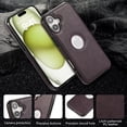 thumbnail image 7 of iPhone 16 Plus Case with Logo Hole, Premium PU Leather + TPU Slim Fit Shockproof Anti-Scratch Heavy Duty Protection Rugged Phone Case for Apple iPhone 16 Plus, Purple, 7 of 7