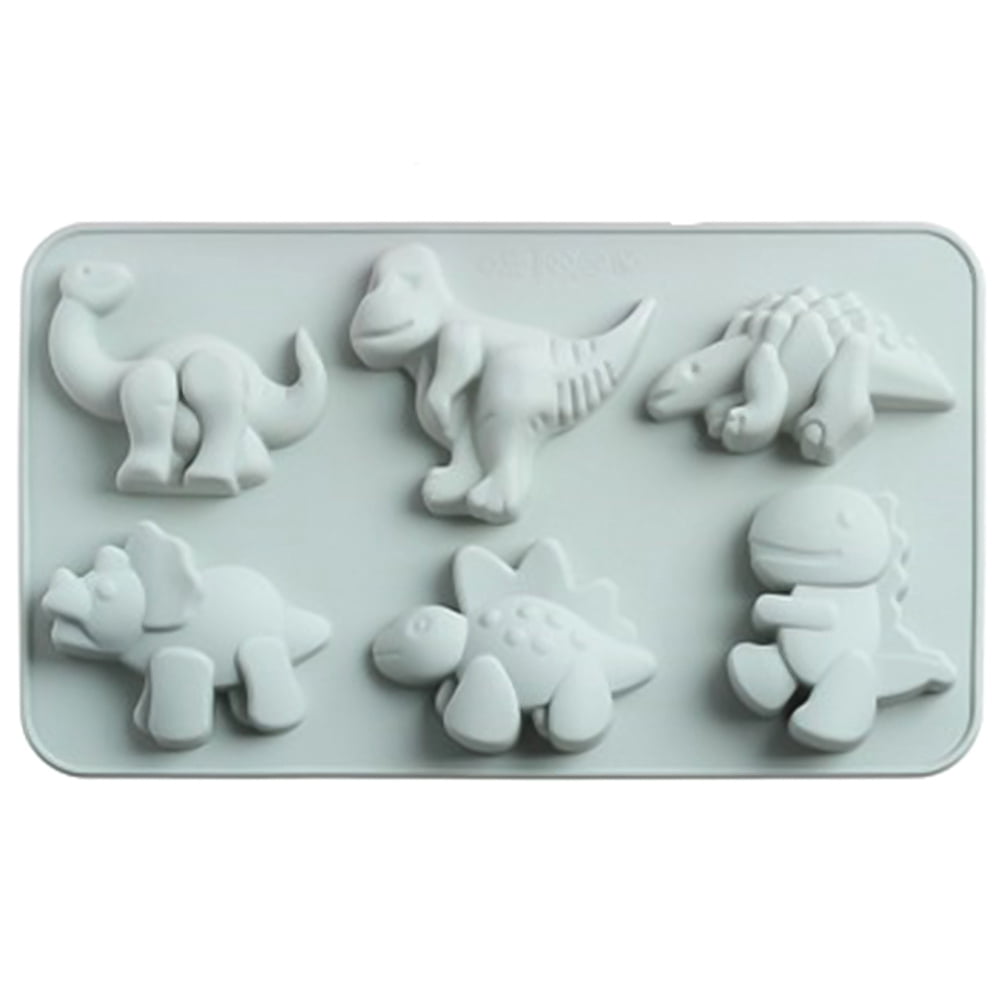 1Pc 6 Different Shapes Dinosaur Fondant Cake Mold Chocolate Silicone