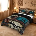 thumbnail image 2 of meiyoeat Western Cowboy Horse Duvet Cover King,Vintage Aztec Geometric Print King Bedding For Adult,Black Reversible,3pcs(No Comforter), 2 of 6